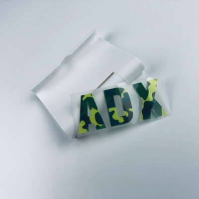 Camufle etiquetas da transferência térmica do silicone 3D com seu próprio logotipo