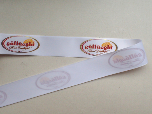 Fita da tela do poliéster do Webbing do vestuário com tela de seda logotipo impresso