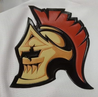 A transferência térmica do Sportswear etiqueta imprimir 3D TPU logotipo dourado plástico