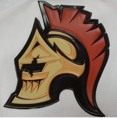 A transferência térmica do Sportswear etiqueta imprimir 3D TPU logotipo dourado plástico