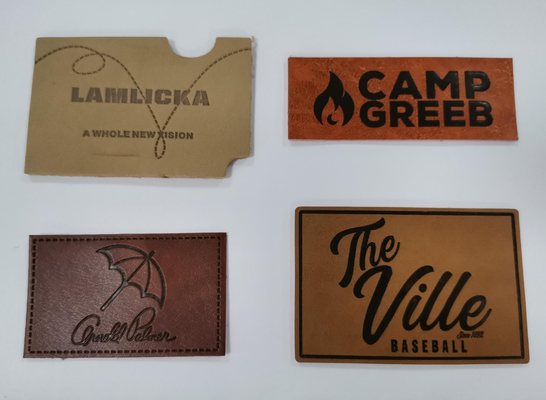 O vestuário de couro personalizado dos remendos do plutônio do projeto etiqueta o logotipo gravado