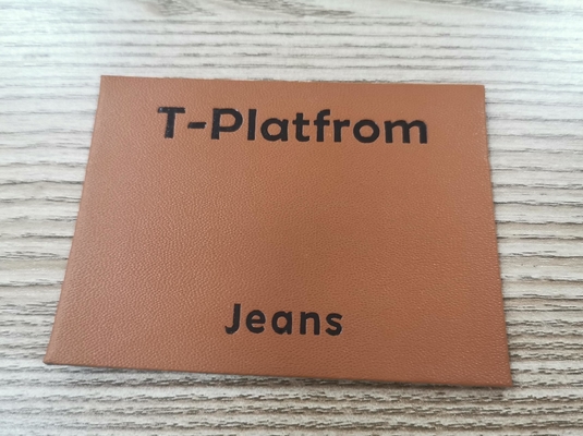 Etiqueta de couro gravada Eco lavável do plutônio de Logo Suede Microfiber amigável