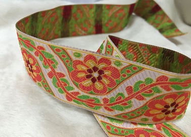 Faixas elásticas da sapata do teste padrão de flor, faixa elástica tecida jacquard para a faixa do roupa interior