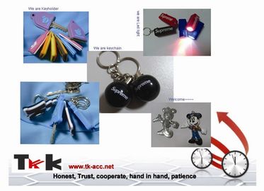 Os presentes relativos à promoção personalizados novidade imprimiram PVC Keychain do logotipo com luz do diodo emissor de luz