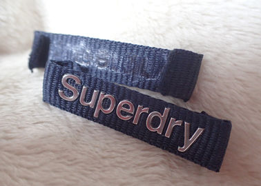 Etiqueta de prata de alta frequência do pescoço da roupa do logotipo de Superdry 3D para revestimentos
