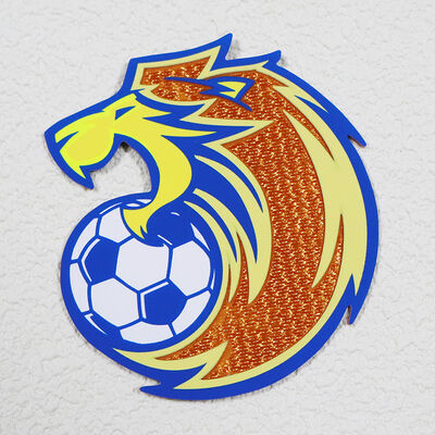 Patch Tatami Impresso em Silicone   Lion & Soccer Design Badge de Transferência Térmica para Vestuário Esportivo