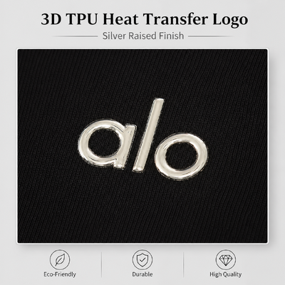 Etiqueta de transferência metálica TPU personalizada com acabamento espelhado 3D