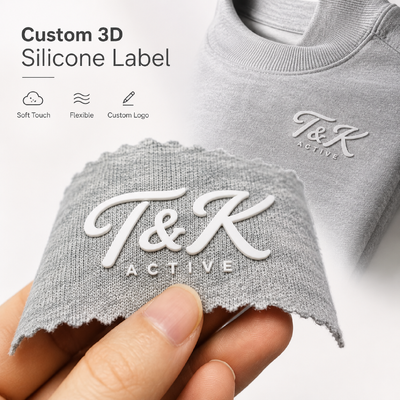 Etiquetas de roupas de transferência de calor de silicone de efeito 3D personalizado resistentes a lavagem até 40 lavagens com desenhos personalizados