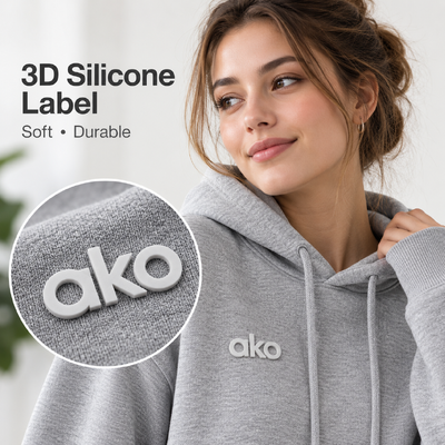Etiquetas de logotipo de transferência de calor de silicone 3D personalizadas para capuzes e roupas