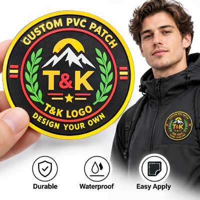 Patches Personalizados em PVC Flexível com Logo em Relevo 3D para Roupas, Bolsas e Jaquetas