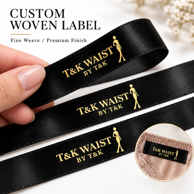 Etiquetas de Roupas Tecidas Personalizadas Ecológicas com Designs Personalizados e MOQ Baixo de 100 unidades para Marcas de Moda Premium