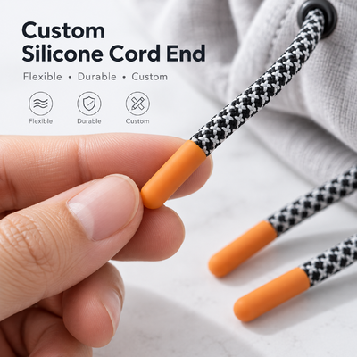 Pontas de Cordão de Silicone Personalizadas com Cordão de Poliéster Ecológico para Acessórios de Cordão Duráveis