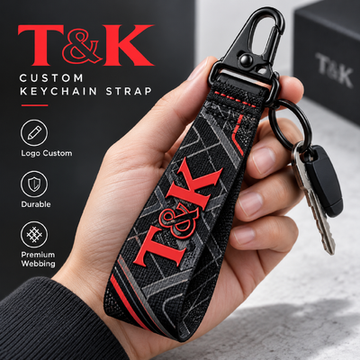 Cordas de chaveira personalizadas de pulso e cordas de pescoço da equipe com nylon tecido durável e recurso de ruptura em cores personalizadas
