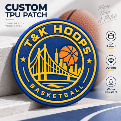Emblema 3D TPU Personalizado com Logo da Equipe em Relevo, Ecológico, Lavável, Patch de Alta Frequência para Roupas