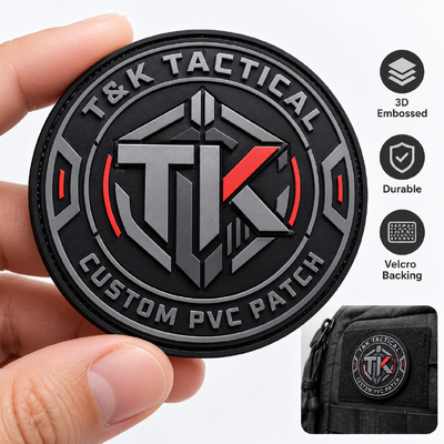 Patches de Velcro de PVC 3D personalizados com logotipo elevado para mochilas, sacolas e equipamentos