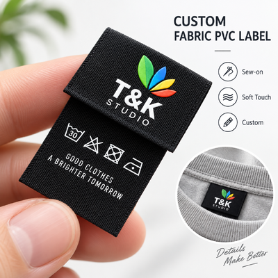 Etiquetas de tecido de PVC personalizadas com logotipo 3D para marcas de roupas e vestuário