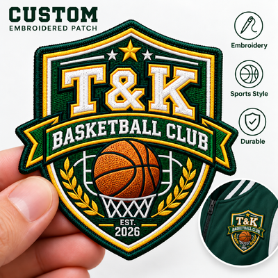 Patches Esportivos Bordados Personalizados de Alta Densidade para Equipes de Basquete e Vestuário
