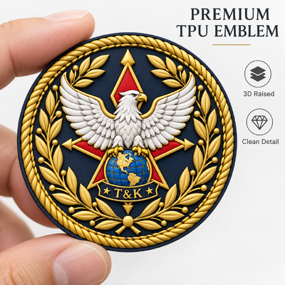 Emblemas Bordados de Águia Personalizados com Detalhes em Dourado para Roupas