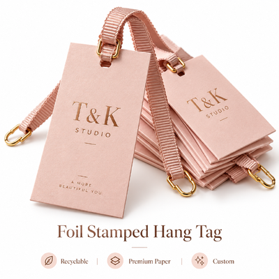 Gradient Color Die Cut Clothing Hang Tags com efeito de sombra para marca de vestuário personalizado